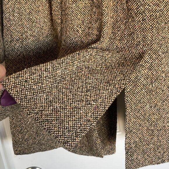 Vintage Guess Tweed Long Trench Coat Women's Large Wool Rare Find 90s - Picture 8 of 15